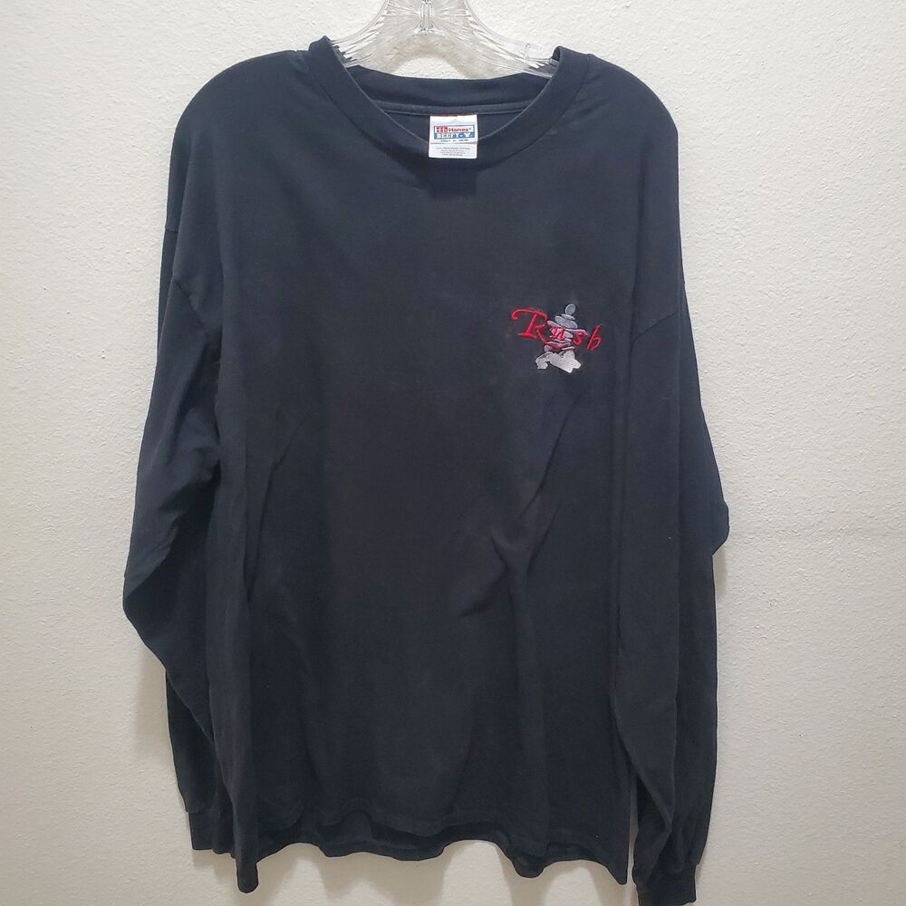 Vintage 90s Rush Test For Echo Shirt Mens XL Black Long Sleeve RARE- Made in USA